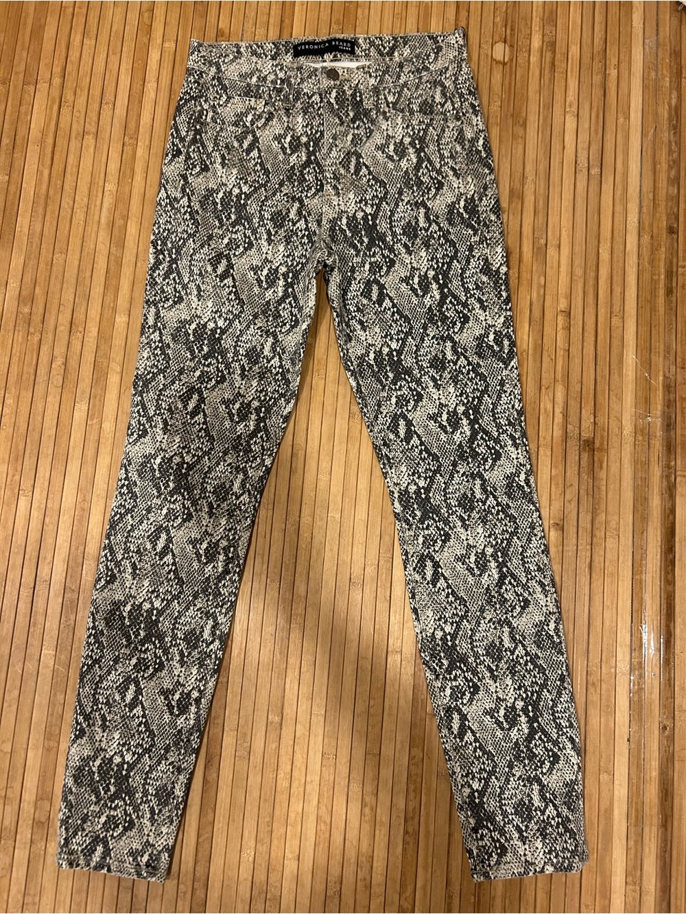 Veronica Beard Jeans Women's Sz 28/6 High Rise Kate Snakeskin Skinny - NWT
